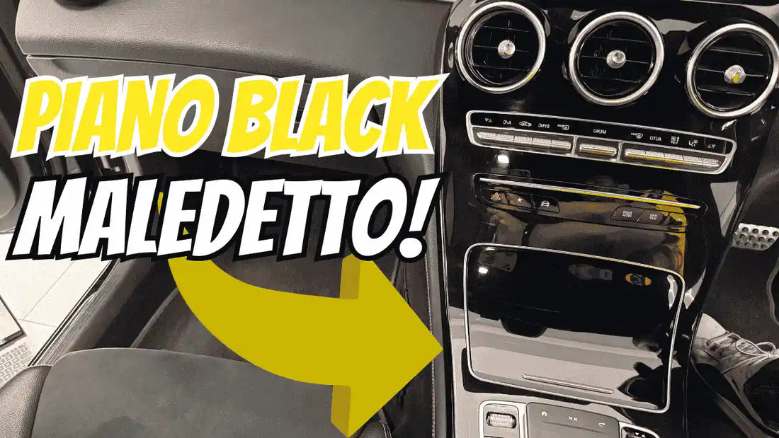 Dettaglio interno auto con superficie Piano Black lucida – come pulire e lucidare senza graffi