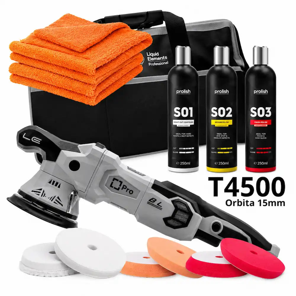 kit completo per lucidatura professionale auto con rotorbitale tamponi e polish