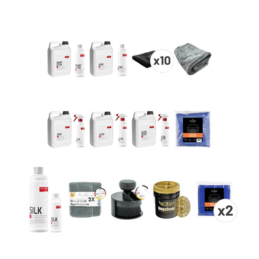 kit con tutto  il necessario per il lavagigio ecologico a domicilio con tecniche waterless e rinseless