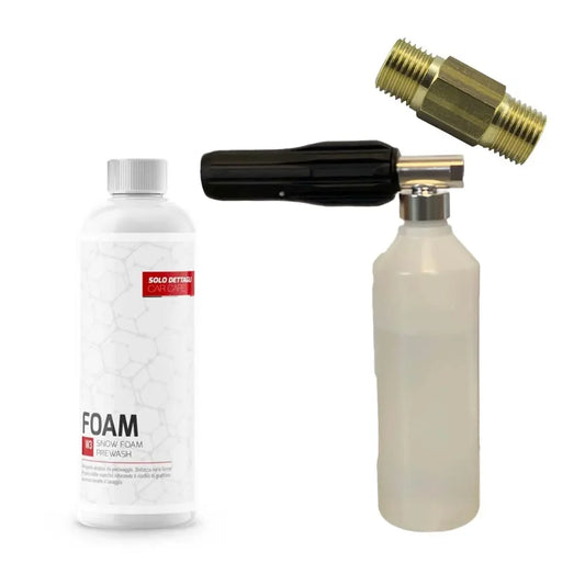 lancia foam con detergente da prelavaggio schiumogeno e nipplo di collegamento
