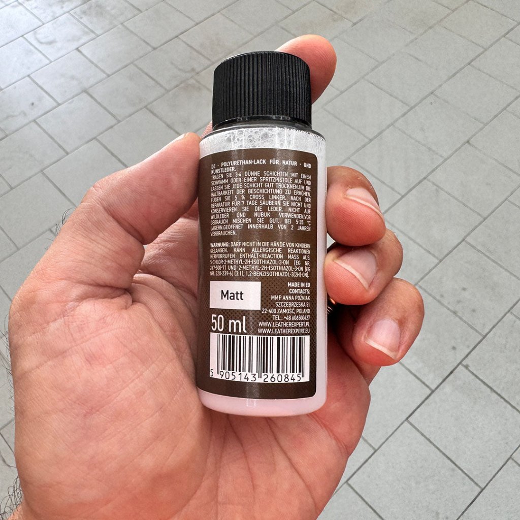 Trasparente Super Opaco Top Coat "Matt" by Leather Expert - Solodettagli